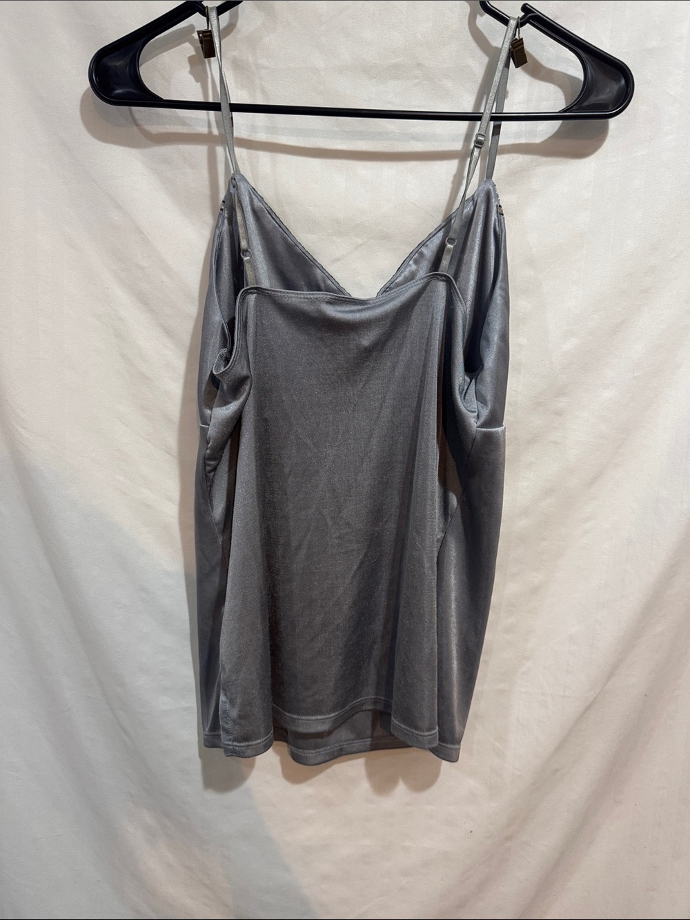 Xhilaration Silver Gray Satin Beaded Cami Top - Picture 2 of 3